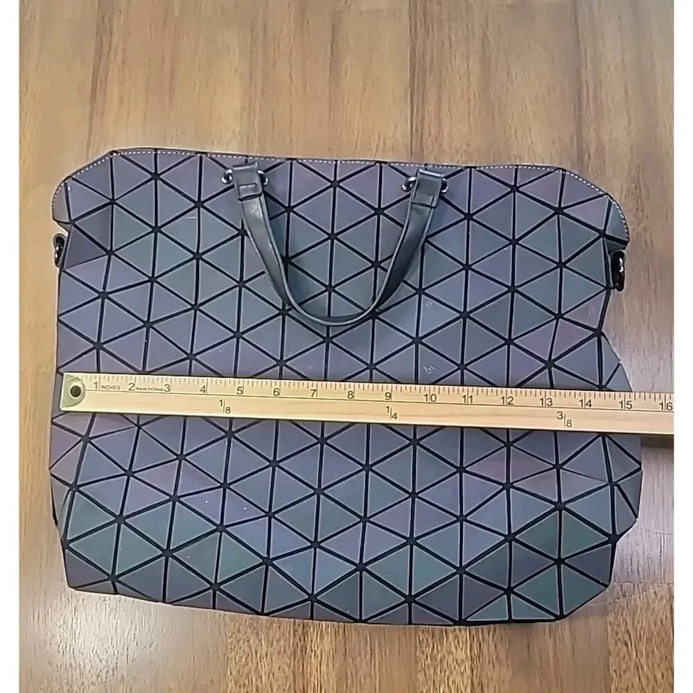 Luxshe Color Changing Prism Holographic Laptop Bag Futuristic Avante Garde Geo
